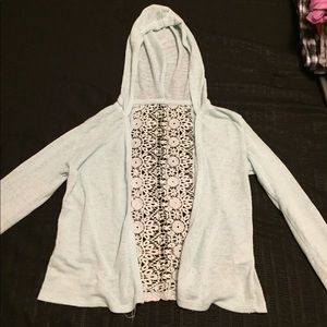 Light blue cover up open jacket